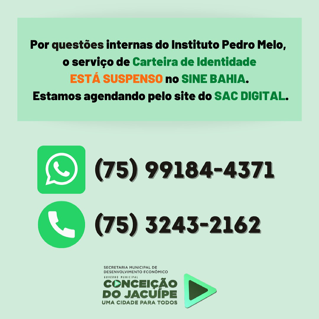 Comunicado do Sine Bahia