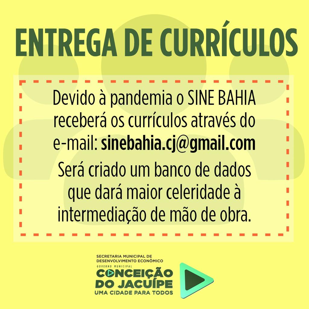SINE BAHIA otimiza sistema de entrega de Currículos